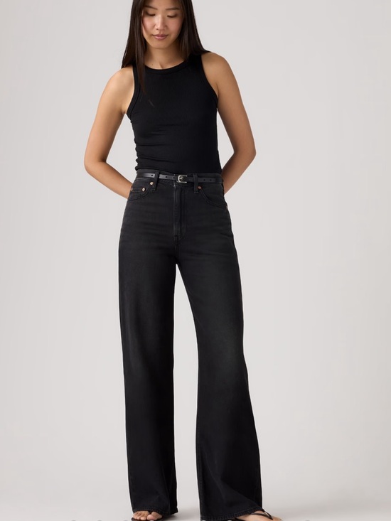 Levi's Denim - Levi’s Jeans Womens Size 31 Ribcage Wide Leg super high Rise Black Denim New